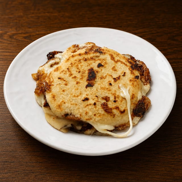 Pupusa de Queso Con Frijoles / Cheese With Beans Pupusa.